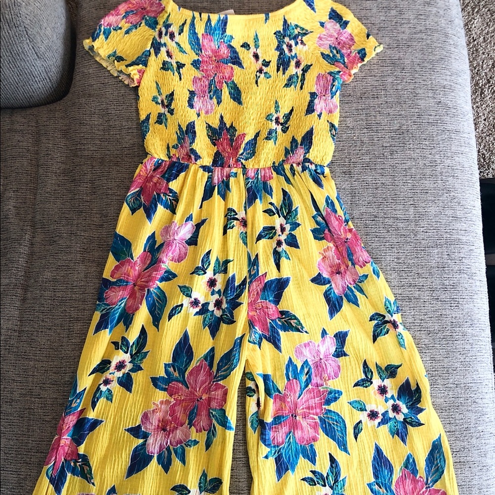 Girls cropped Hawaiian romper